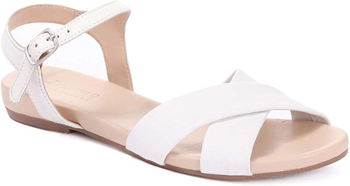 Jones Bootmaker Womens Henna Sandals Cross Vamp Design