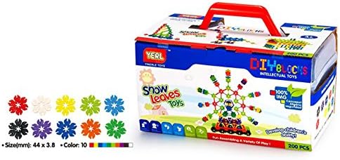Smart Builder Toys Snow Leaves Interlocking Blocks 200 piece set in a plastic storage container