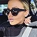 COASION Retro Cateye Sunglasses for Women Small Face Fashion Cateye Frames Eyewear Mirrored Lenses UV400 Protection (Matte Black Frame/Black Lens)