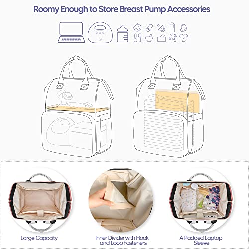 Damero Breast Pump Backpack, Pumping Bag Diaper Backpack for Working