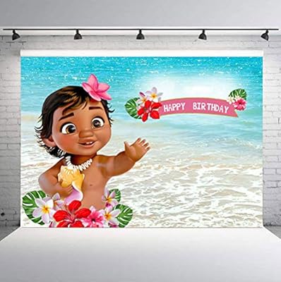 Tj 9x6ft Baby Moana Backdrop 1st Birthday Party Decor Banner Sea