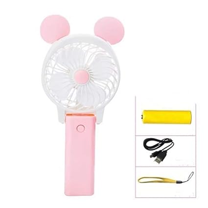 L&SH Handheld Elektrisch Mini Karikatur USB Aufladung Fan, Tragbar Im Freien Faltbar Fan