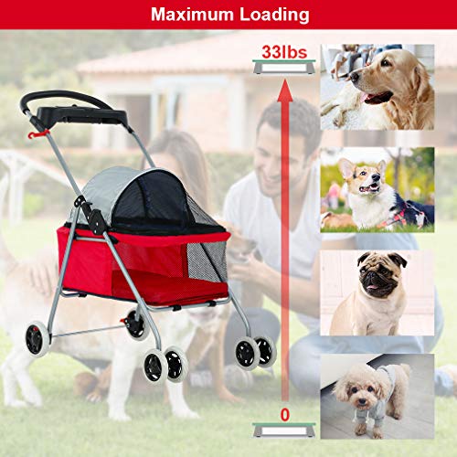 5 Best+Pet+Swanky+Stroller+Red