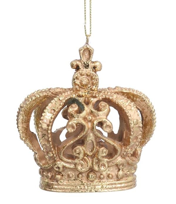 Gisela Graham Gold Resin Crown Hanging Tree Decoration