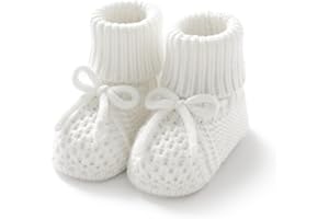 Wugugu Newborn Shoes Knitted Baby Booties Hand Crochet Knit Infant Boys Girls First Walkers Soft Crib Sock Boots