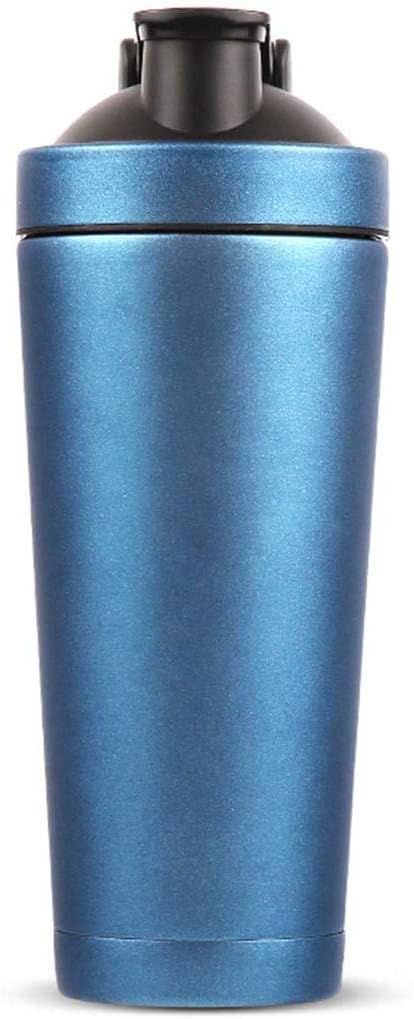 Daugee Protein Shaker 720 ml Sport Fitness Stainless Steel Bottle Protein Shaker with BlenderBall Protein Shake, Completely BPA Free (Blue)