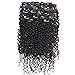 Superwigy Clip in Human Hair Extensions Full Head 7 Pieces Set Long Curly Wave Nature Black Silky for Black Women (15Inch 70g)