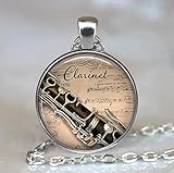Clarinet and Music Pendant, Clarinet Pendant Clarinet Necklace, Clarinet Player Gift, Music Jewelry
