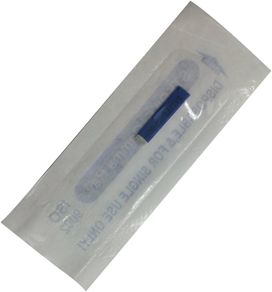 100pcs Permanent Makeup Needle Manual Eyebrow Tattoo Micro Blade 18 U Sloped Needles