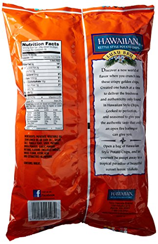 Hawaiian Kettle Style Potato Chips, Luau BBQ, 16 Ounce