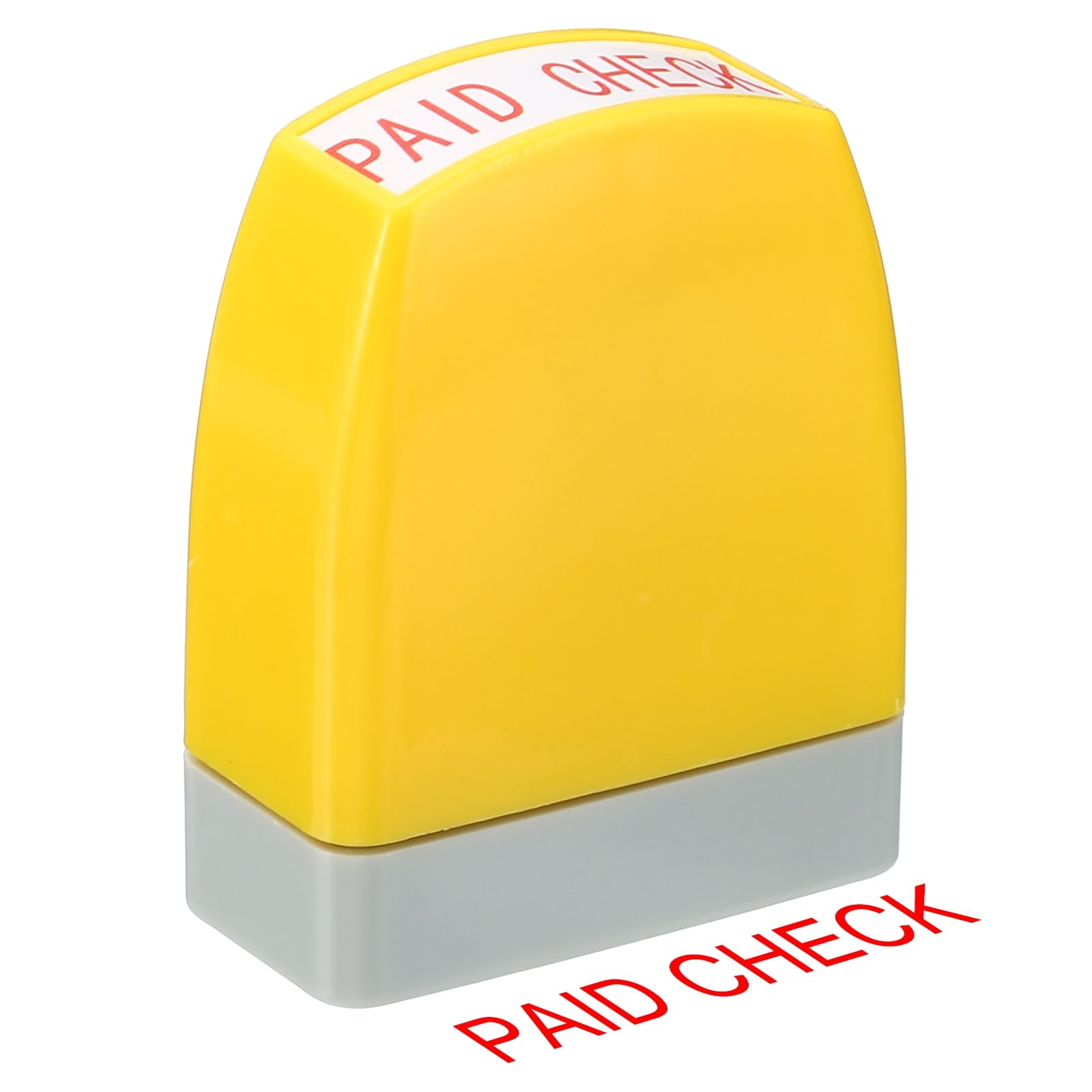 PATIKIL Paid Check Notice Stamp Self Inking, Red Ink Office Stamps Pre Inked Message Stamp Refillable Business Stamp, Yellow