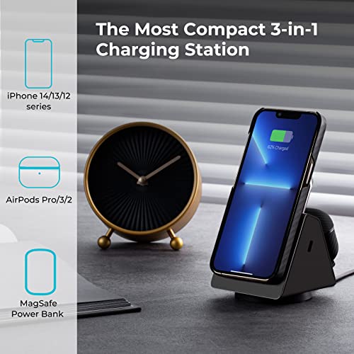 PITAKA 3 in 1 Charging Station Apple with MagSafe Power Bank [MagEZ