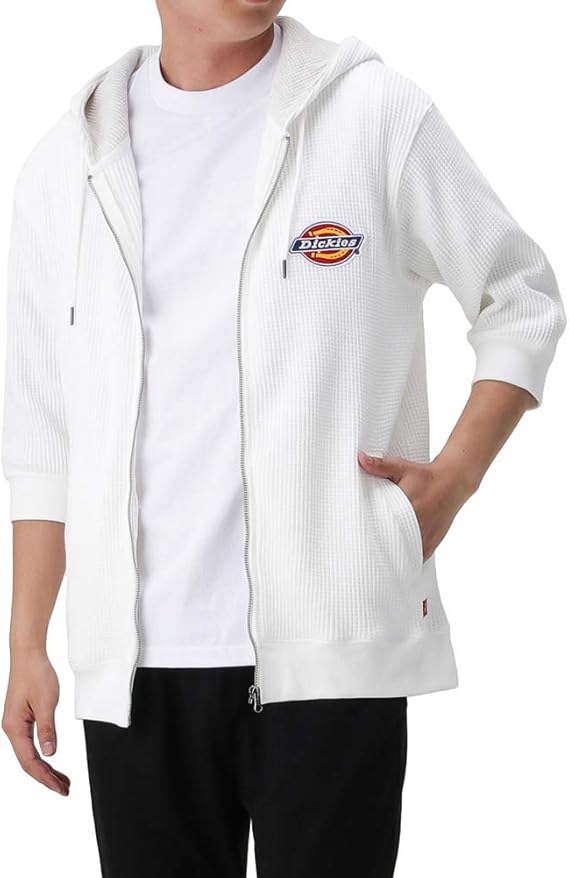 Amazon Dickies ディッキーズ パーカー メンズ 五分袖 ジップアップパーカー ワッフル 5分袖 ジップパーカ 羽織り 半袖パーカー 0274 4729 ホワイト Xl トレーナー パーカー 通販