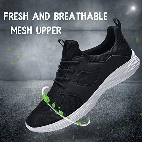 DierCosy Gym Shoes for Men Tennis Shoes Lightweight Non Slip Sneakers Mens Slip-On Shoes Athletic Running Walking Shoes Black 9.5
