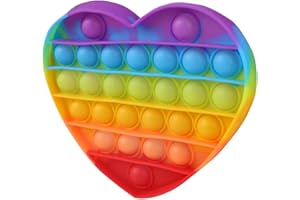 UIMOKI Rainbow Heart Pop Fidget Toys for Girls Bubble Popping Game Valentines Gifts Push Sensory Toy Kids Adults Birthday Party Gift Classroom Prize Stress Reliever