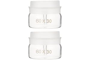 DOITOOL 2pcs Weighing Bottle Lab Flask Labs Weighing Holder Glass Weighing Jar Tool Ground Glass Stopper Bottle Laboratory Flask Lab Sample Bottle Chemistry Glassware Simple, 6.5X6X6CM