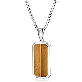 GAVU Men's Dog Tag Necklace, Crystal Pendant Necklace for Men