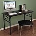 Need Computer Desk Office Desk 47 inches Folding Table with BIFMA Certification Computer Table Workstation No Install Needed, Black Brown
