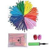 Teenitorr [SGS Certified] 260Q Assorted Color Twisting Balloons (150 Pcs) With Air Pump and Curling Ribbon Very - Shipping From USA