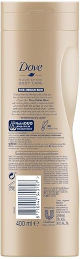 3x Dove Nourishing Body Care Visible Glow Gradual Tan Lotion Fair to Medium view 3