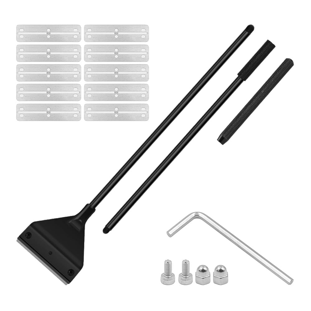 POFET Algae Scraper Algae Cleaner Tool, 65cm Algae Scraper, Fish Tank Scraper with 10 Blades, Aquarium Glass Scraper, Fish Tank Scraper Cleaner for Glass Aquarium Cleaning