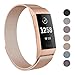 SWEES Metal Bands Compatible Fitbit Charge 3 and Charge 3 SE, Milanese Stainless Steel Magnetic Small (5.5