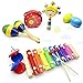 PETUOL Kids Musical Instruments 24pcs Wood Percussion Xylophone Toys for Children Musical Movement-Music Rhythm Percussion Kit for Toddler Boy and Girls Gift