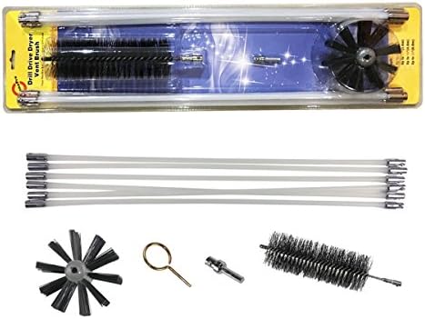 REALFLO 12ft Rotary Dryer Vent Lint Brush, 6-Piece Dryer Duct Cleaning System kit