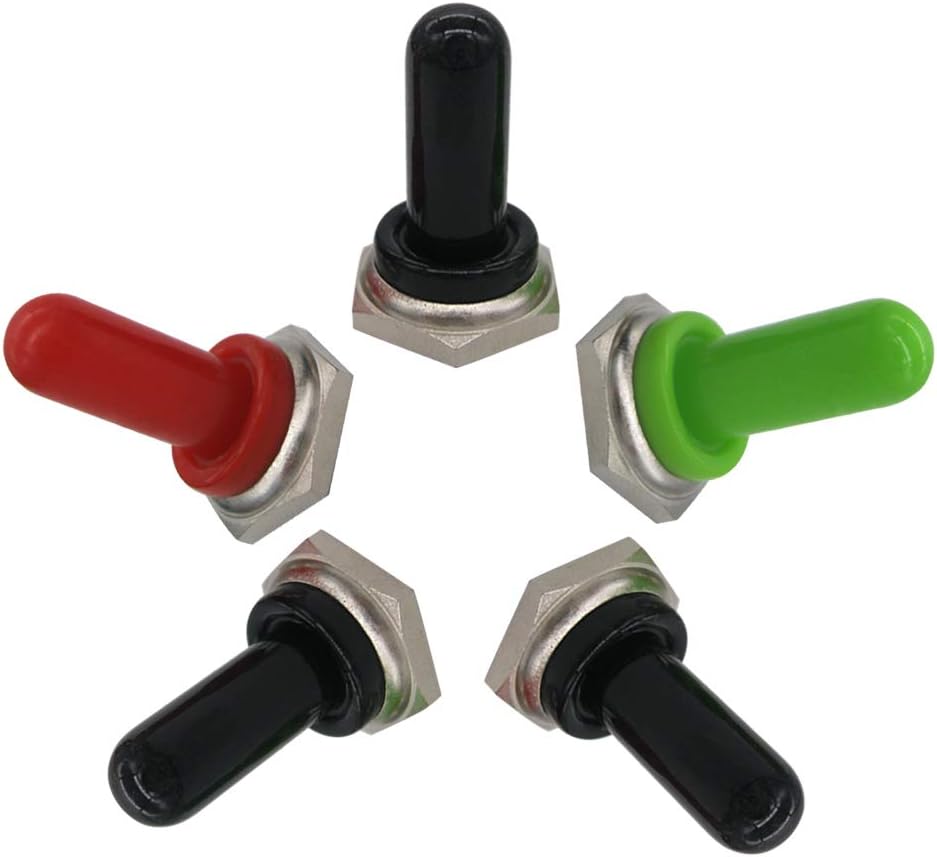 mxuteuk 3pcs Heavy Duty Rocker Toggle Switch 15A 250V SPDT ON/OFF/ON 3 Terminal 3 Position + 5pcs Metal Knob Cover Cap Waterproof - Image 4