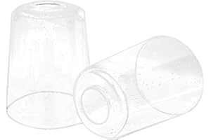 Anmire 2 Pack Clear Seeded Glass Shade, Modern Light Fixture Replacement Globe or Cover with 1-5/8-Inch Fitter for Chandelier Wall Sconce Pendant Light, G0025