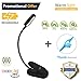 Easy CLIP ON READING LIGHT, BOOK LIGHT & BED LIGHT for reading in Bed or Desk. RECHARGEABLE, EYE-CARE Protection, 20 HOUR use, 2 Modes, 4 LED. Good for Music stand, kids, WARM TRAVEL LIGHT & CAMPING