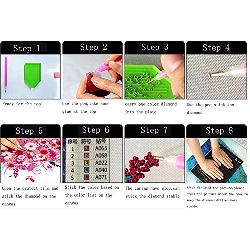 Taloyer DIY Peacock 5D Diamond Rhinestone Painting Cross Stitch Kit Mosaic Home Decor Crafts