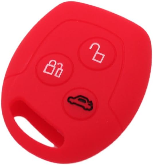 BROVACS Silicone Cover Protector Case Holder Skin Jacket Compatible with FORD 3 Button Remote Key Fob CV9702 Red