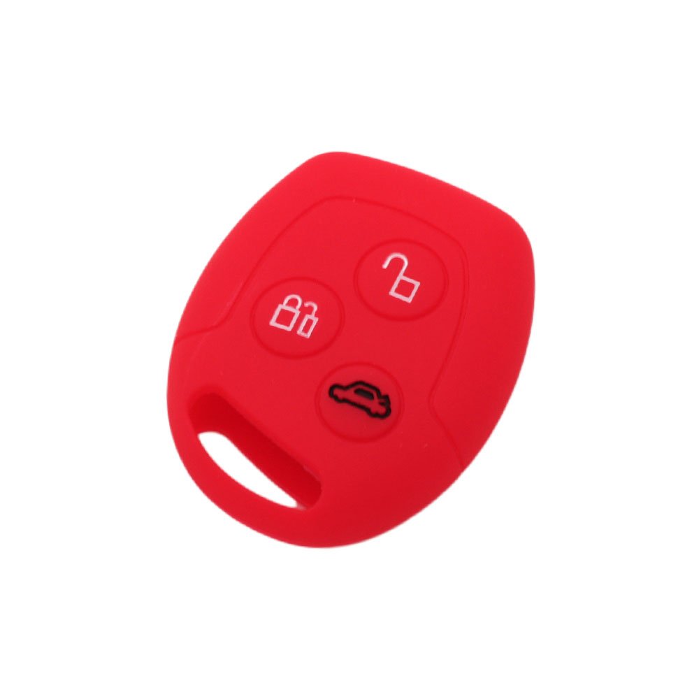 BROVACS Silicone Cover Protector Case Holder Skin Jacket Compatible with FORD 3 Button Remote Key Fob CV9702 Red