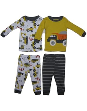 Baby Boys' 4-Piece Snug Fit Cotton Pajamas (Dump Truck)