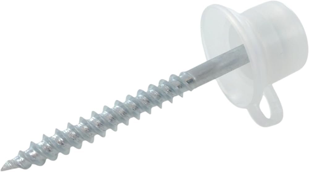 Merriway BH02183 10 Pcs BZP Roofing Screw with Clear Cap & Washer