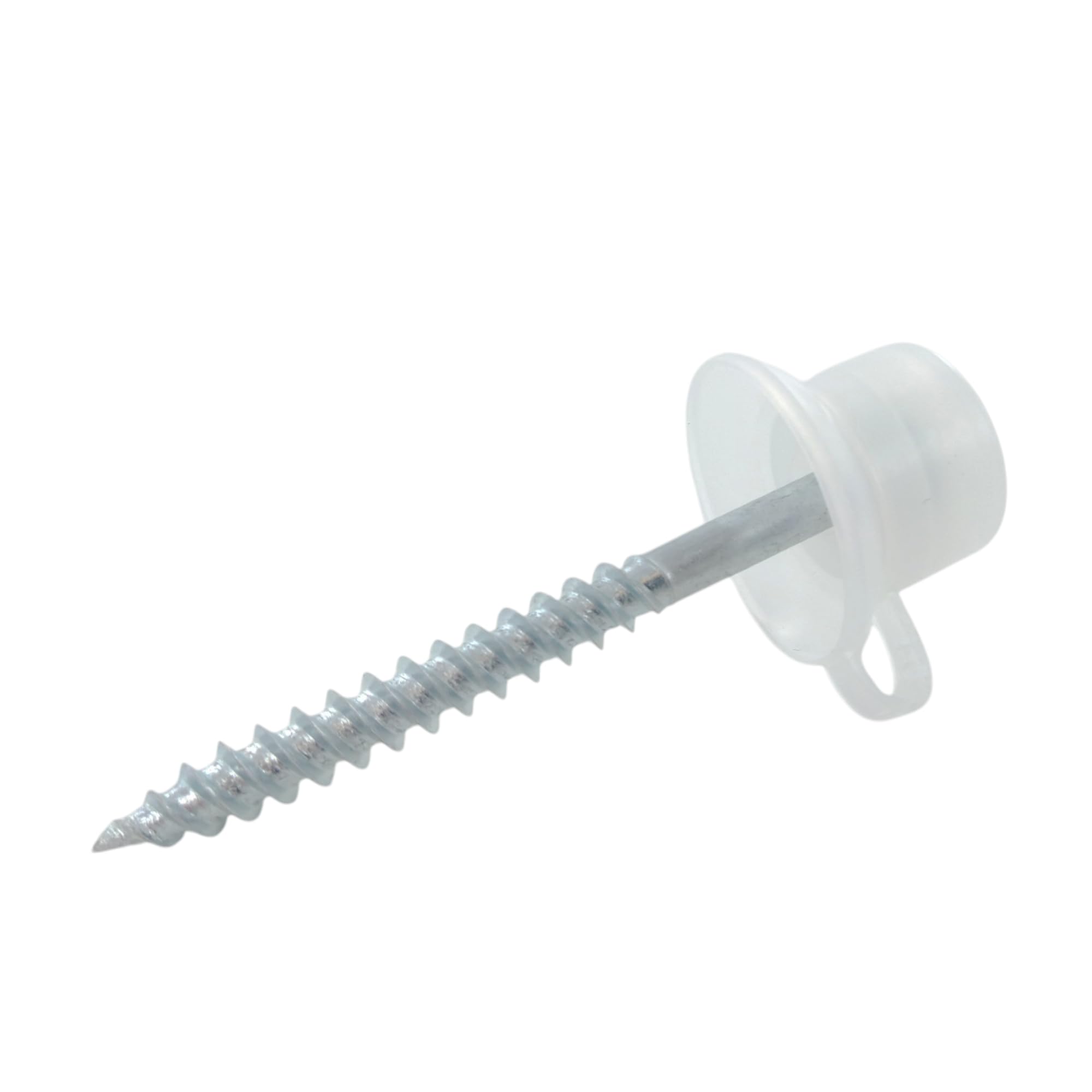 Merriway BH02184 (100 Pcs) Roofing Screw with Clear Waterproof Plastic Cap and Washer - Pack of 100 Pieces, Silver