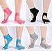 Amandir 4 Pairs Non Slip Yoga Socks Non Skid Yoga Pilates Barre Toeless Socks with Grips for Women