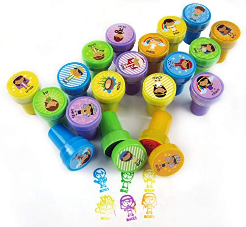 TINYMILLS 50 Pcs Bible Characters Religious Assorted Stampers for Kids