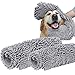 Turquoize Dog Pet Bath Towel 100% Microfiber Ultra Absorbent Quick Dry Towel (2 Pack) 32-Inch by 16-Inch Plus 24-Inch by 14-Inch Soft Chenille with Hand Pockets Gray