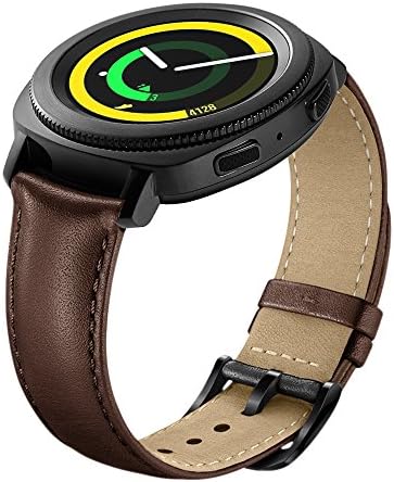 DBoer Compatible Gear Sport Leather Bands, Genuine Leather Watch Bands Strap Replacement Belt for Samsung Gear Sport, Black Brown Grey Gray