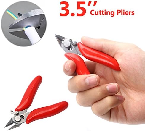 SAWAKE 3.5inch Mini Diagonal Cutting Pliers Wire Cable Side Flush Cutter Plier with Lock Hand Tools