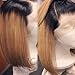 IVCoco 10A Glueless Ombre Blonde Human Hair Bob Wigs for Women Brazilian Straight 13X6 Bob Lace Front Wigs Middle Part Human Hair Short Wigs 2 Tone Lace Front Wigs Straight Short Bob Wig(10inch,1B-27)