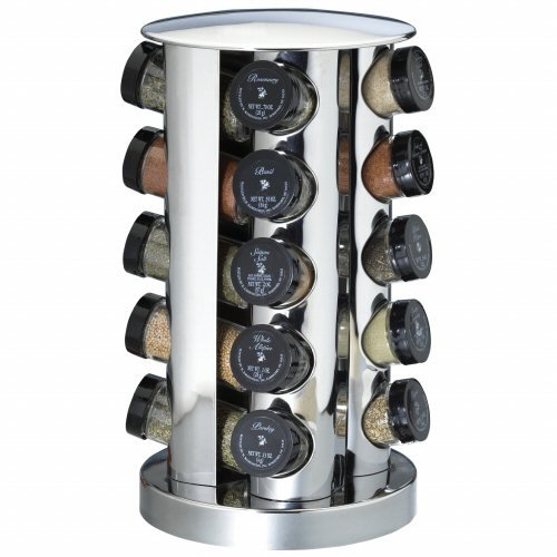 Kamenstein 20 Jar Filled Revolving Spice Rack Stainless Steel