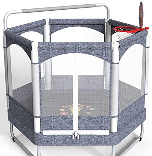 子供用屋外フィットネスガーデントランポリン ホームインドアバックボーダー バスケットボールネット子供用トランポリン ネットアームレスト付 おトク Color Gray C Size 128 30cm