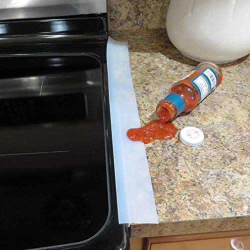 Silicone Kitchen Stove Counter Gap Cover Long & Wide Gap Filler (2 Pack) Seals Spills Between Counters, Stovetops, Washing Machines, Oven, Washer, Dryer | Heat-Resistant and Easy Clean (White)