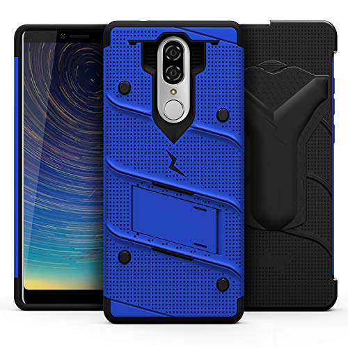 ZIZO Bolt Series Coolpad Legacy Case Military Grade Drop Tested with Full Glass Screen Protector Holster Kickstand Blue Black - Thumbnail 3