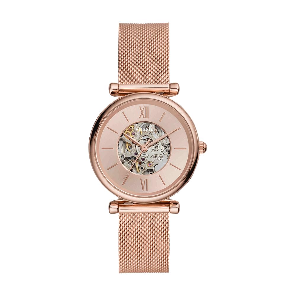 Fossil Carlie Women's 43 MM Rose Gold-Tone Stainless Steel Watch, ME3175