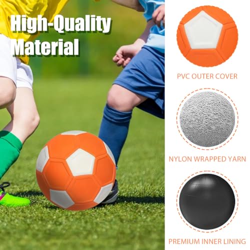 SKIKHN Balón de Fútbol Curvo, Balon Futbol con Curvas y Efectos, Pelota de Football de Goma EVA, Fútbols de Softbol, para Entrenamiento De Football, Naranja
