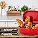 Bread Box Red, Carbon Steel, Large Capacity - Metal Food Storage Containers and Bread Boxes for Kitchen Counters, Pantries - Retro Countertop Bin Breadbox for loaves | 15.7 x 10.8 x 7 inches